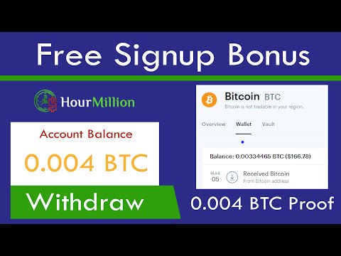 HourMillion - New Free Bitcoin Mining Site 2021 - Free Signup Bonus 0.004 Bitcoin Live Payment Proof