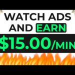 Watch FREE Ads and Earn $15.00 Per Minute (Make Money Online As A Beginner)
