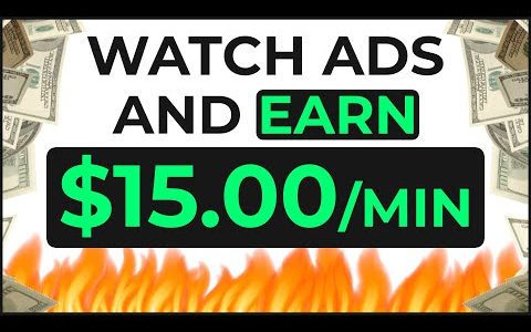 Watch FREE Ads and Earn $15.00 Per Minute (Make Money Online As A Beginner)