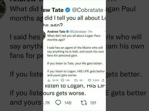 Andrew Tate Responds to Logan Paul Crypto scam