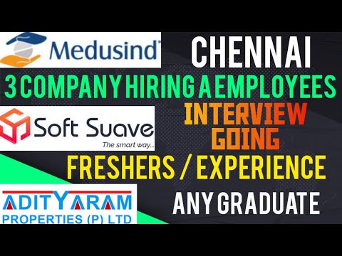 MEDUSIND | SOFT SUAVE | ADITYARAM COMPANIES HIRING A NEW EMPLOYEES | TAMIL | JOB ALERT | CHENNAI