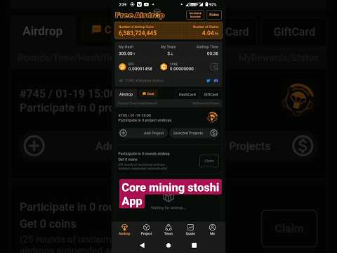 Core mining satoshi new crypto mining app ll  #shorts #shortsfeed #coremining