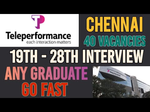 TELEPERFORMANCE COMPANY HIRING A NEW FRESH EMPLOYEES | ANY GRADUATE | CHENNAI | JOBS IN CHENNAI