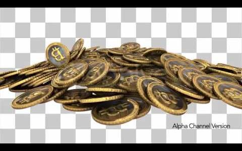 Pile of Golden Bitcoin Virtual Currency