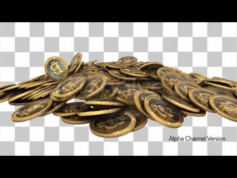Pile of Golden Bitcoin Virtual Currency