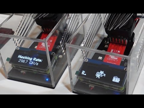 New Gekko Science USB SOLO Bitcoin Miners At Mining Disrupt 2023 Miami.